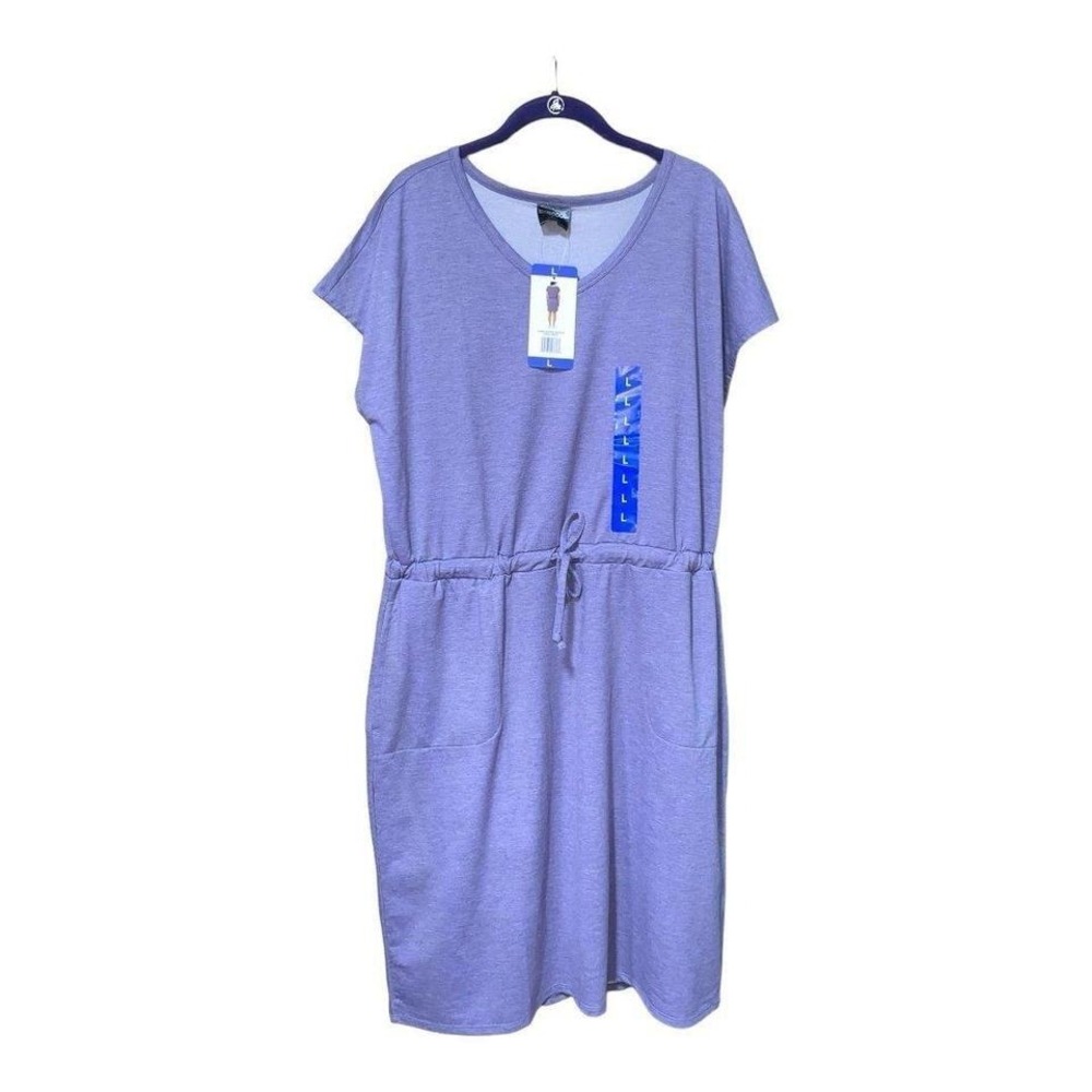 NWT Heather‎ Blue 32° Degrees Cool Dress w/Ruched Empire Waist & Pockets- Sz L